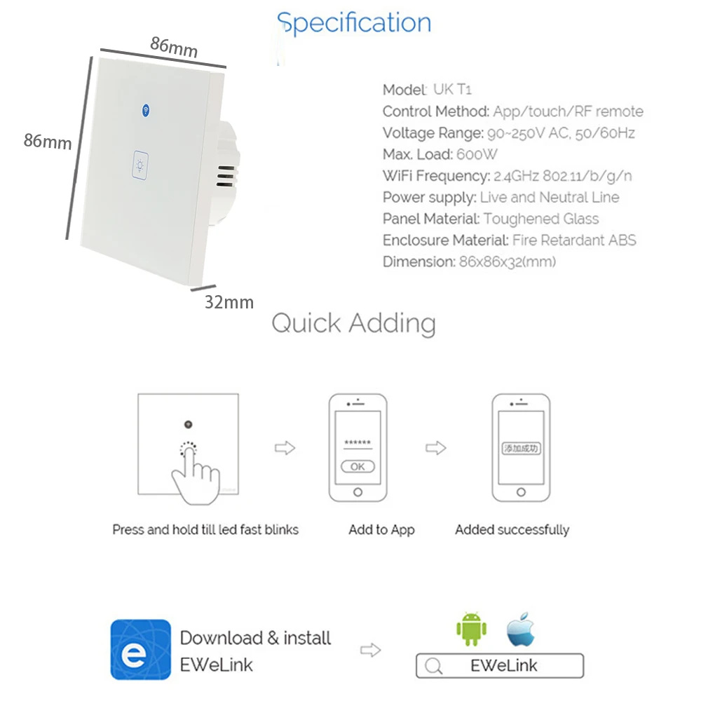 Сенсорный выключатель zigbee умный светильник переключатель Панель настенный