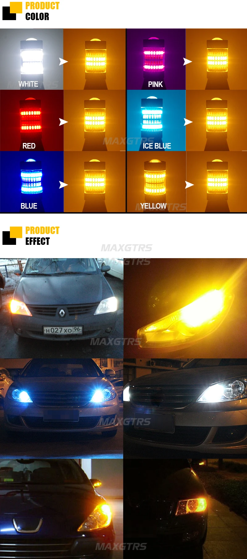 2x T20 7440 W21W 96 SMD 3014 Автомобильный светодиодный светильник, дневной ходовой светильник+ сигнал поворота, двойной режим Canbus DRL, светодиодный, противотуманный, внешний свет