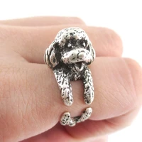 daisies one piece lovely poodle rings free size animal statement jewelry for women pet lovers cute toy dog finger ring