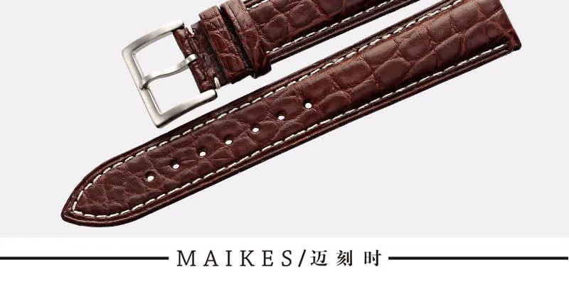 MAIKES роскошные часы аллигатора 14 мм 20 мм 22 мм 24 мм из натуральной крокодиловой кожи ремешок чехол для IWC OMEGA Longines