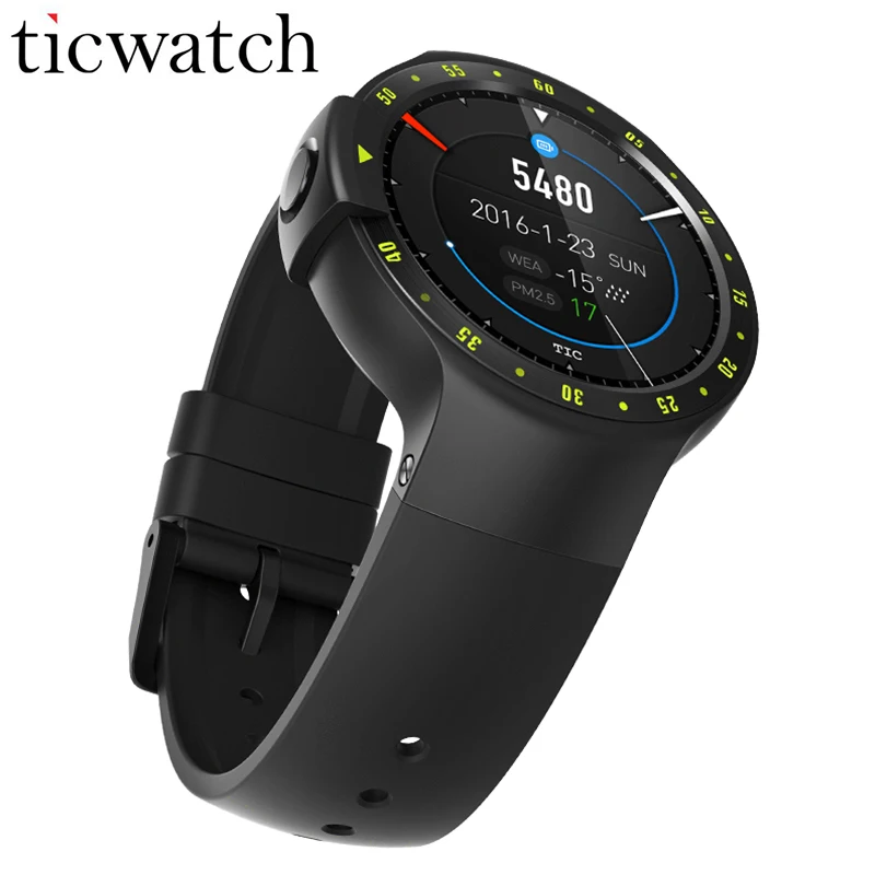 Оригинальный Ticwatch S Smartwatch Bluetooth 4 1 Dual Core 2 ГГц MTK2601 Android Wear 0 для iOS/Android IP67