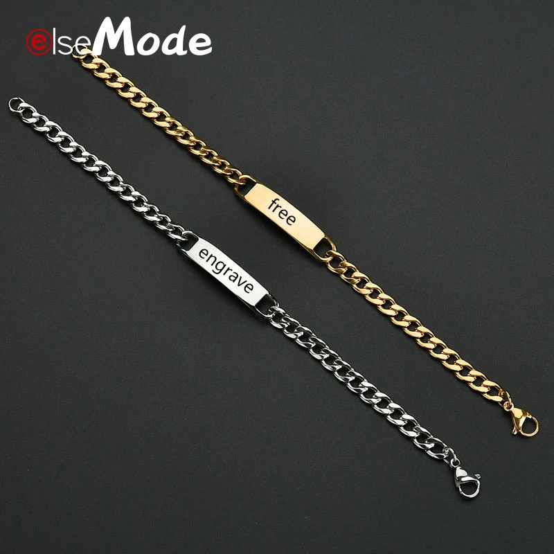 Браслет ELSEMODE из нержавеющей стали с индивидуальной гравировкой для мужчин и