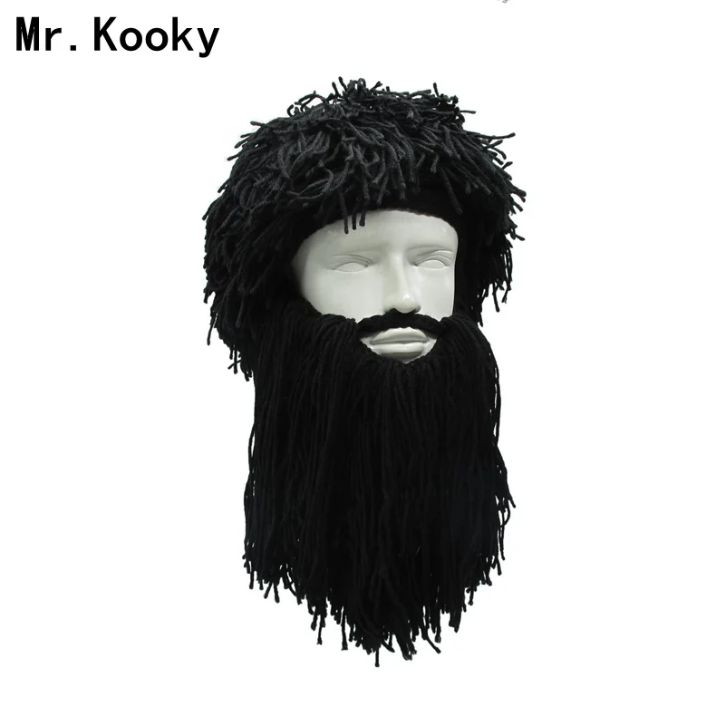 Mr. Kooky Мужские Женские сумасшедшие парик борода дикарь Beanie Vagabond шапки ручной работы зимние подарки на день рождения Смешные Лыжные маски шапка Хэллоуин
