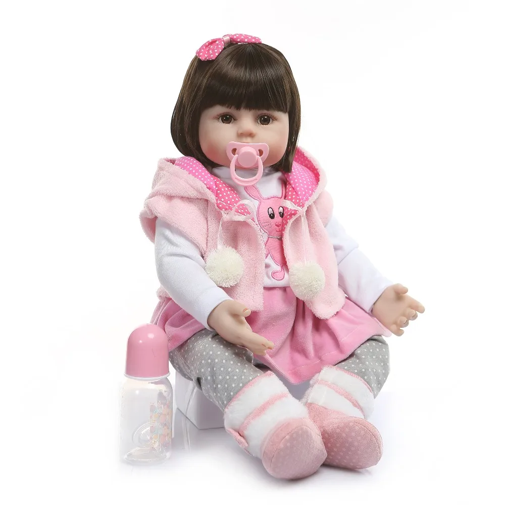 Кукла реборн розовая 60 см из мягкого силикона|Куклы| |