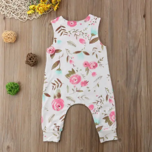 Детский комбинезон с цветочным принтом для маленьких девочек цельнокроеная