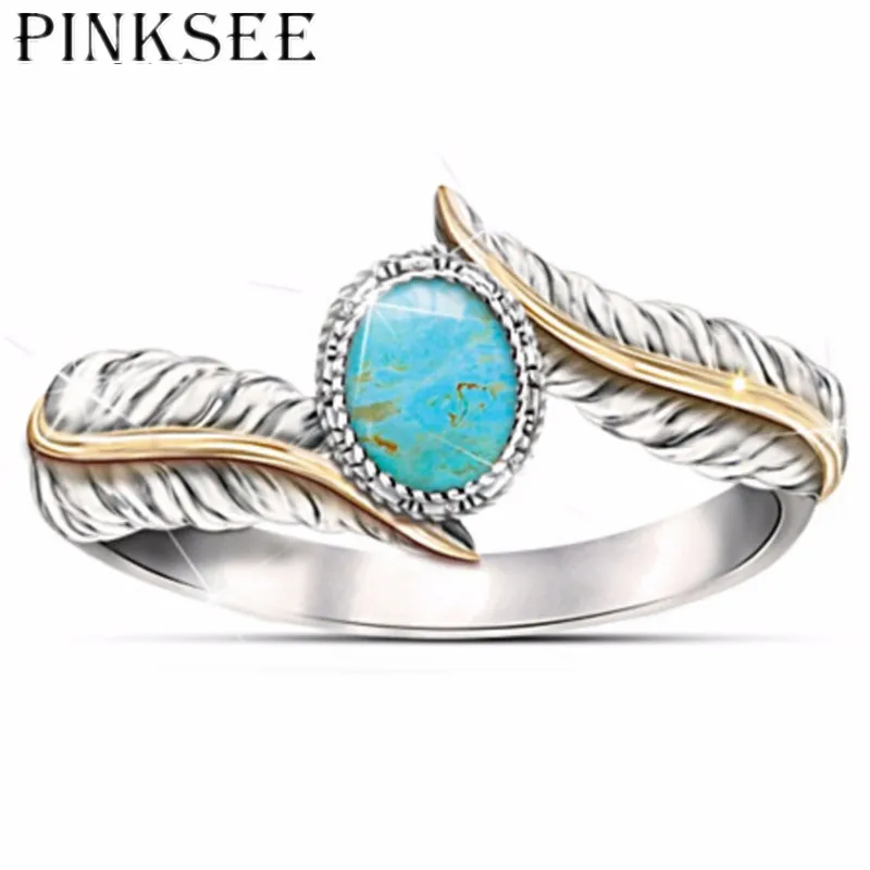 

PINKSEE 2018 New Vintage Peacock Feather Unique Ring for Women Antique Silver Color Top Quality Retro Finger Accessories