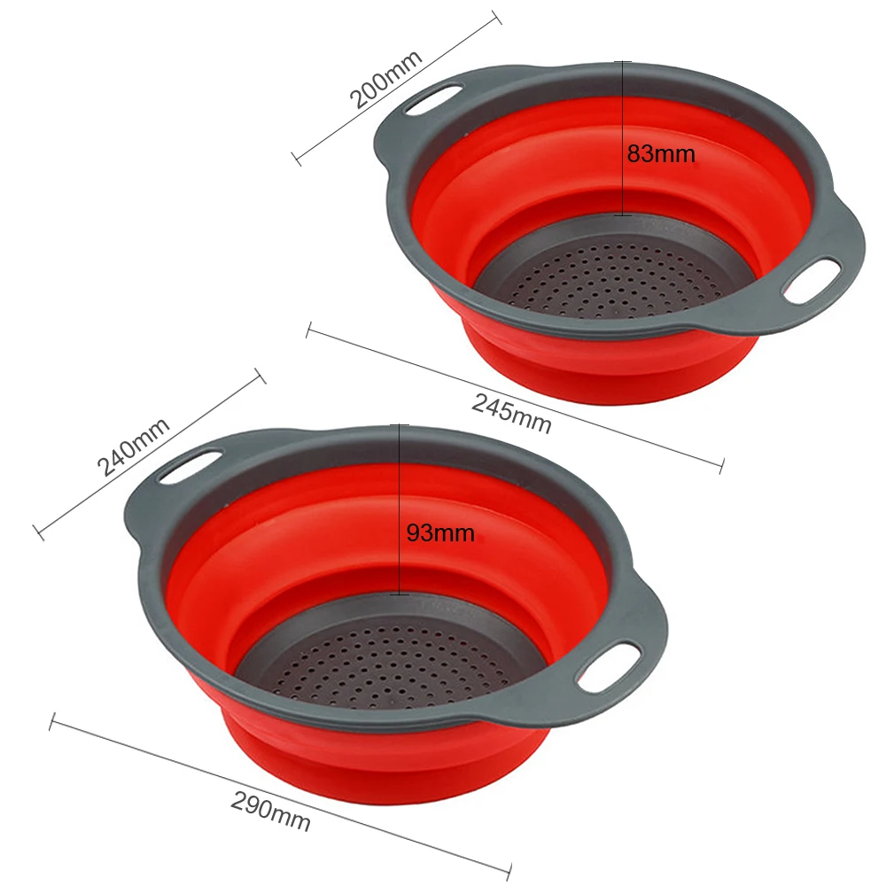 2 шт./компл. телескопическая складная силиконовая круглая фильтры корзина для