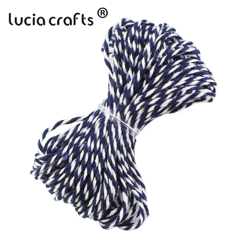 C13 Deep Blue Lucia crafts распродажа! Двойной Цветной хлопковый шпагат для пекаря, хлопковые шнуры, нитка для шпагата, сделай сам, 10 м/упак. W0403 - Цвет: C13 Deep Blue