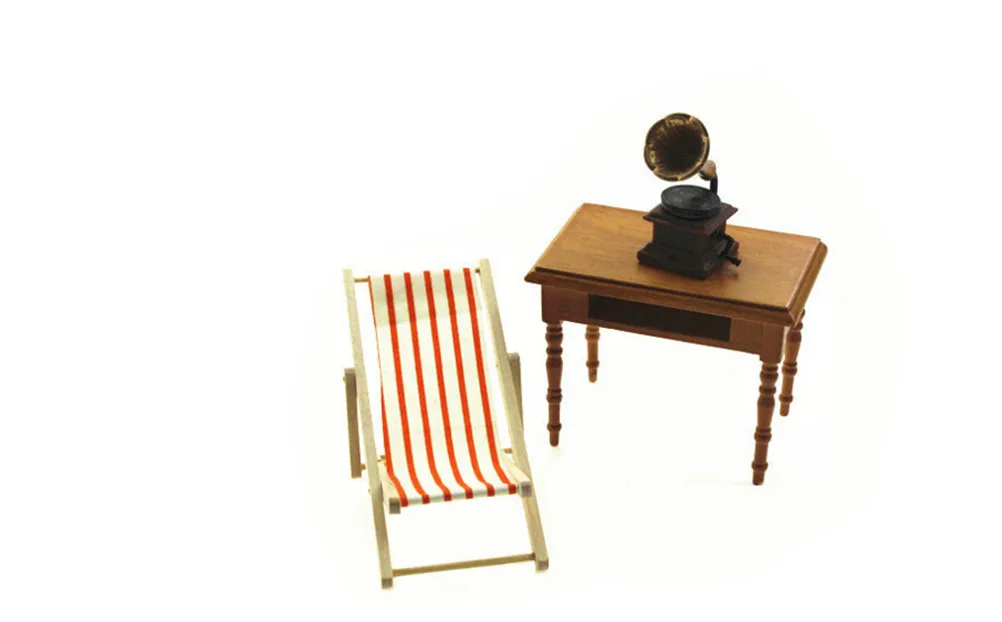 NEW 1:12 Scale Foldable Wooden Deckchair Lounge Beach Chair For Lovely Miniature Dolls House Color In Green Pink Blue | Игрушки и хобби