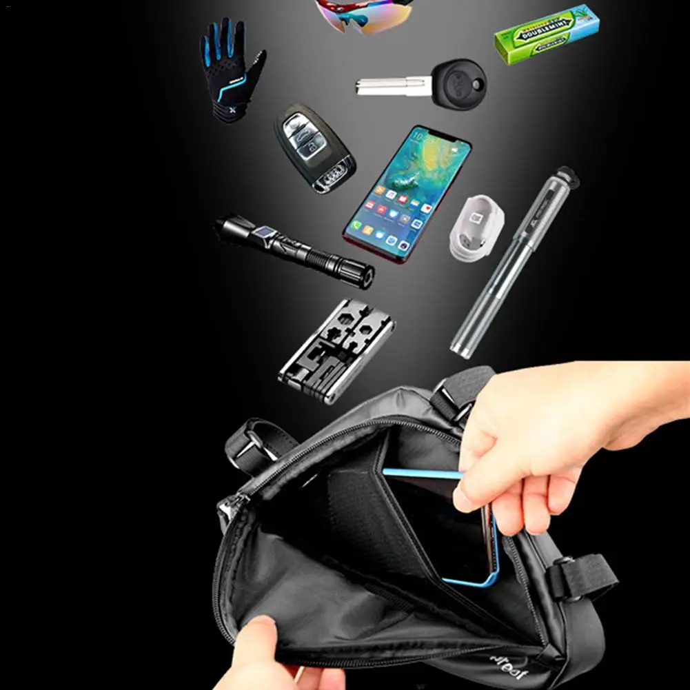 

Waterproof Cycling Front Bag Outdoor Triangle Bicycle Front Tube Frame Bag Mountain Bike Pouch Bike Frame Bag with holder