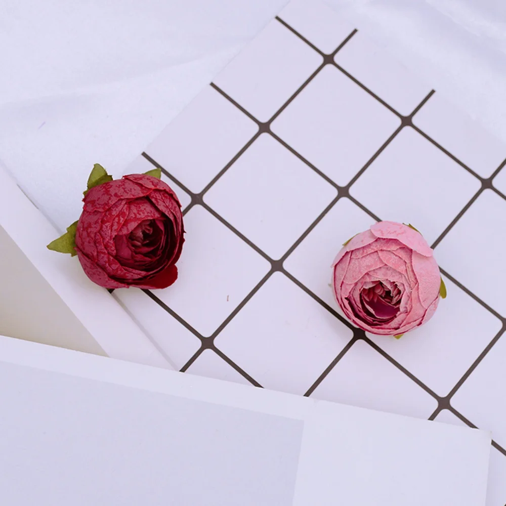 5 шт. искусственные цветы шелковые чайные бутоны розы diy Подарочная коробка