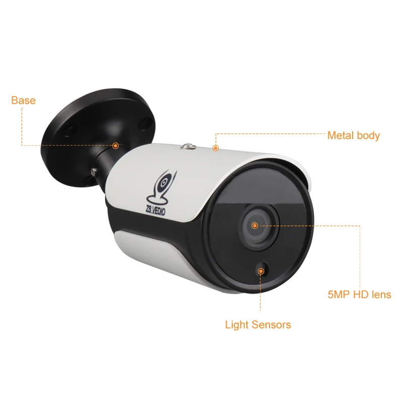 ZSVEDIO H.264 48 в POE 720P 960P 1080P ip камера с низким потоком UHD CCTV водонепроницаемая наружная