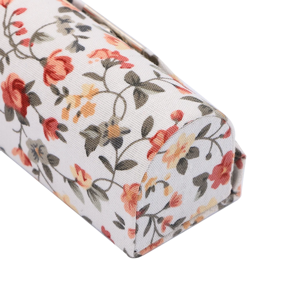 Lipstick Box Flower Printing Single Storage Case Cosmetic Bags With Mirror Women Makeup Make Up | Дом и сад