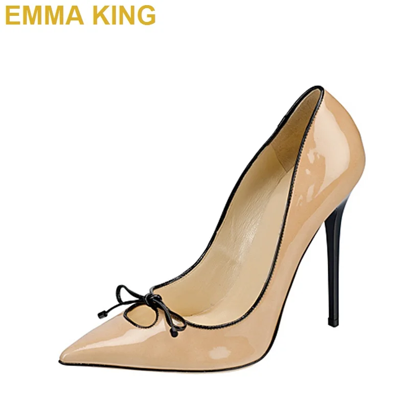 

Trendy Women Striped Pumps Sexy Ladies Pointed Toe High Heels Shoes Bowknot Decor Stilettos Thin Heels Party Shoes