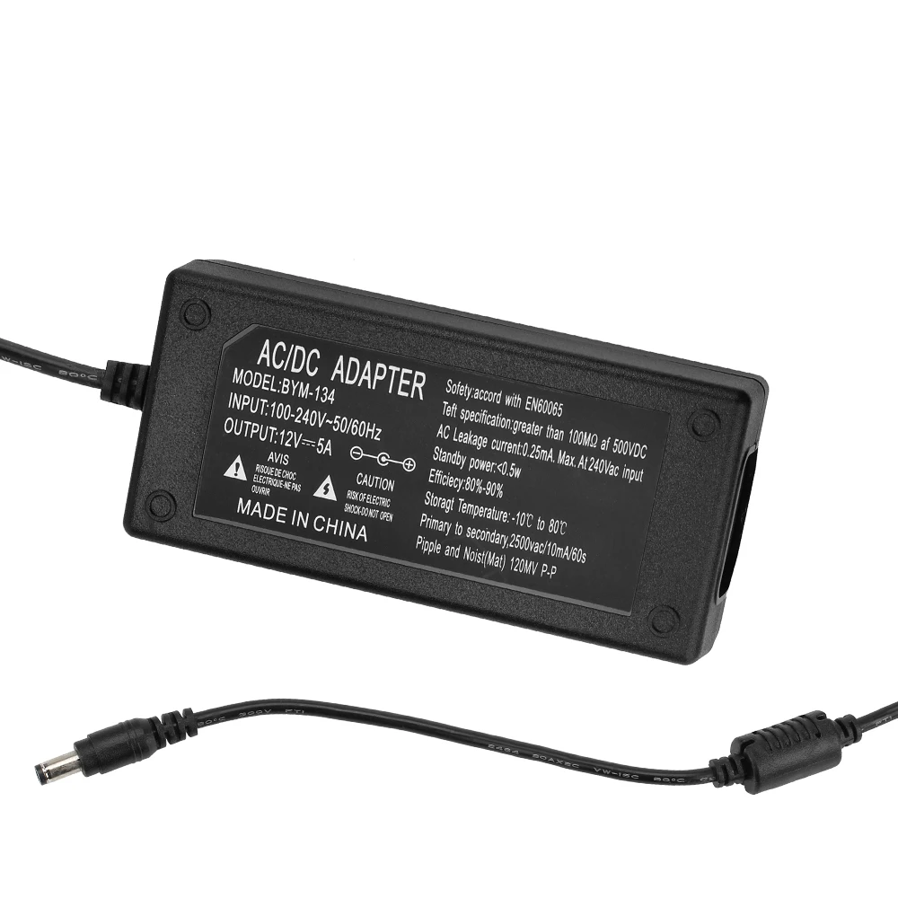 DC 12V 5A AC адаптер питания для светодиодной ленты 5050 3528 5630 3014 источник с US/UK/EU/AU