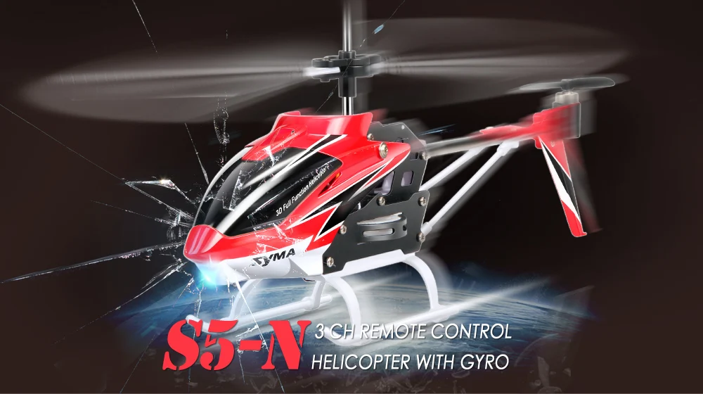 SYMA S5-N вертолет дистанционного управления Вертолет светодиодный свет с гироскопом Небьющийся Крытый 3.5CH RC игрушечные самолеты для детей