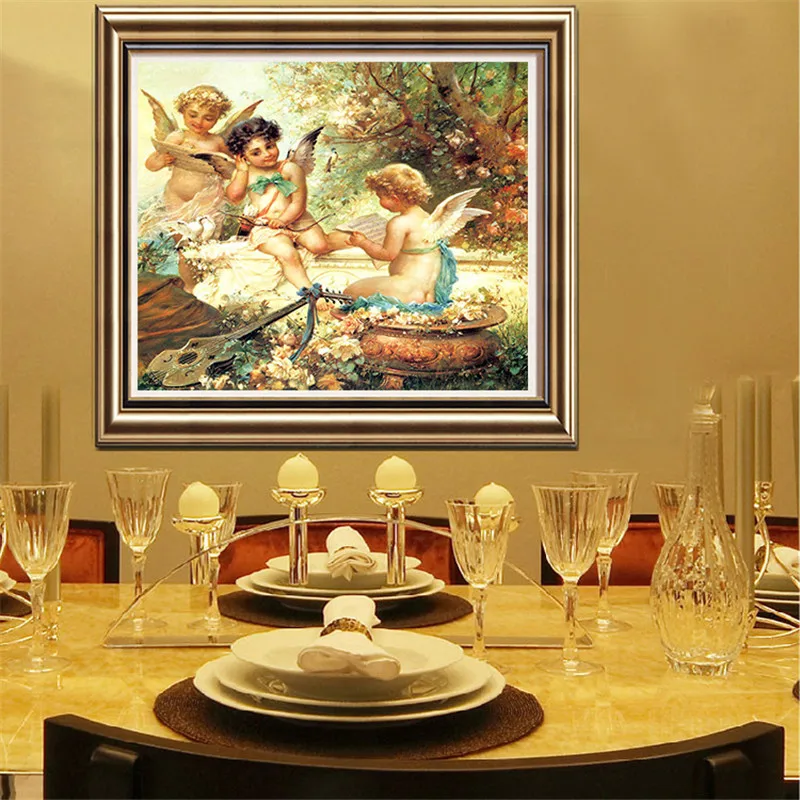 Full diamond painting Lovely angel European style diy embroidery cross stitch home decor mosaic picture gift | Дом и сад