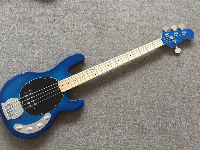 Новая+ завод+ Эрни мяч Басс гитара Music Man stingray прозрачный синий электрическая бас-гитара 4 Строка Musicman активный звукосниматель music man бас