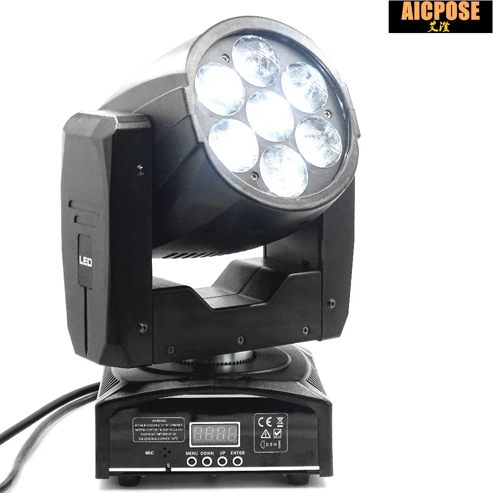 Светодиодный просветильник Тор с движущейся головкой 16 каналов DMX 7*12 Вт RGBW 4 в 1