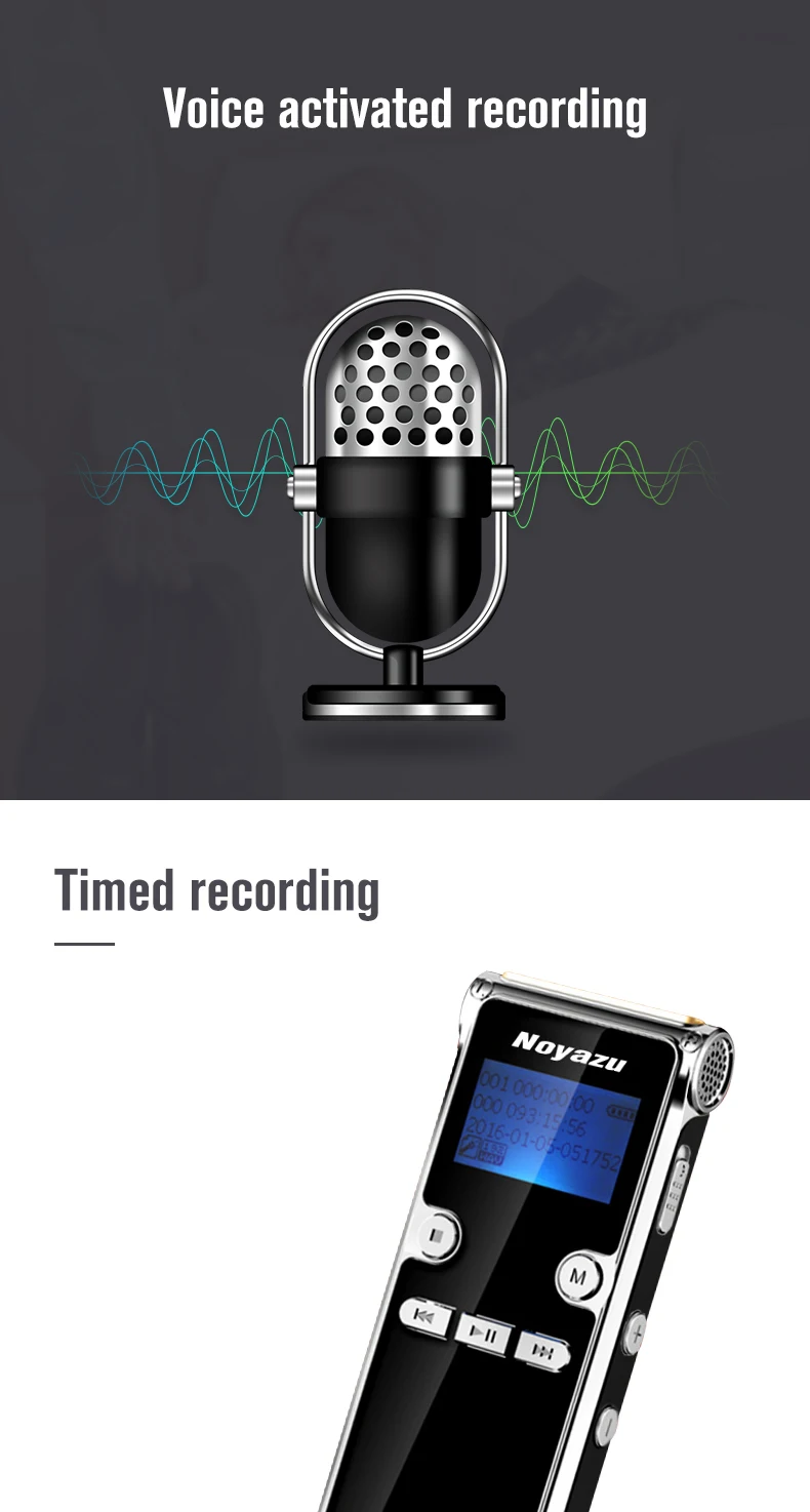 Noyazu 906 перезаряжаемый 8 ГБ Цифровой Аудио Звук Диктофон MP3 плеер Высокое качество Мини Цифровая запись голоса