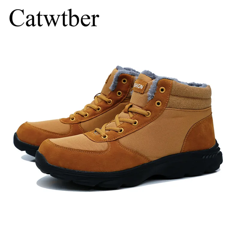 Catwtber сапоги Мужская обувь модные ботинки осень зима Обувь на теплом меху хлопок