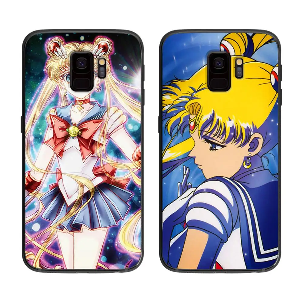 Japanese anime girl warrior magic moon For Samsung Galaxy A5 A6 A7 A8 A9 2018 2019 Plus M10 M20 M30 Soft phone case | Мобильные