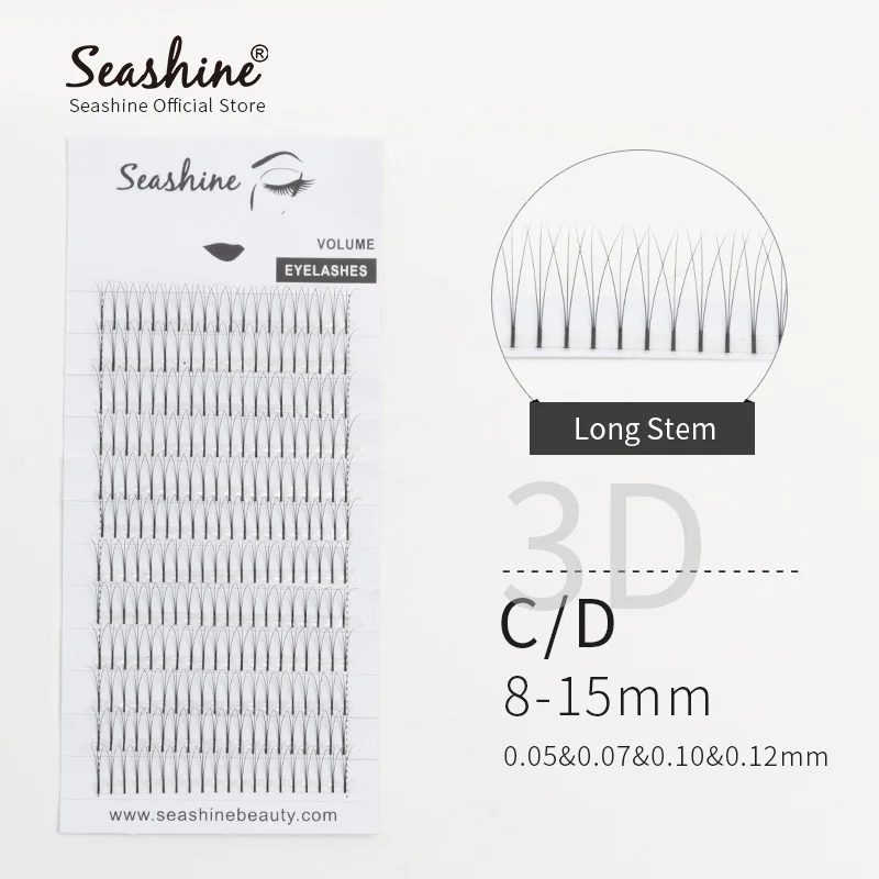 Seashine 2D-6D длинные Стволовые предварительно сделанные вентиляторы ресницы