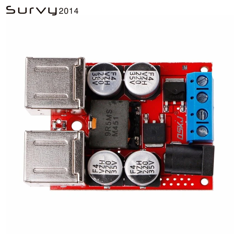 DC автомобиля зарядная плата 8 V 35 5V 8A Питание модуль разгерметизации 4 порта USB