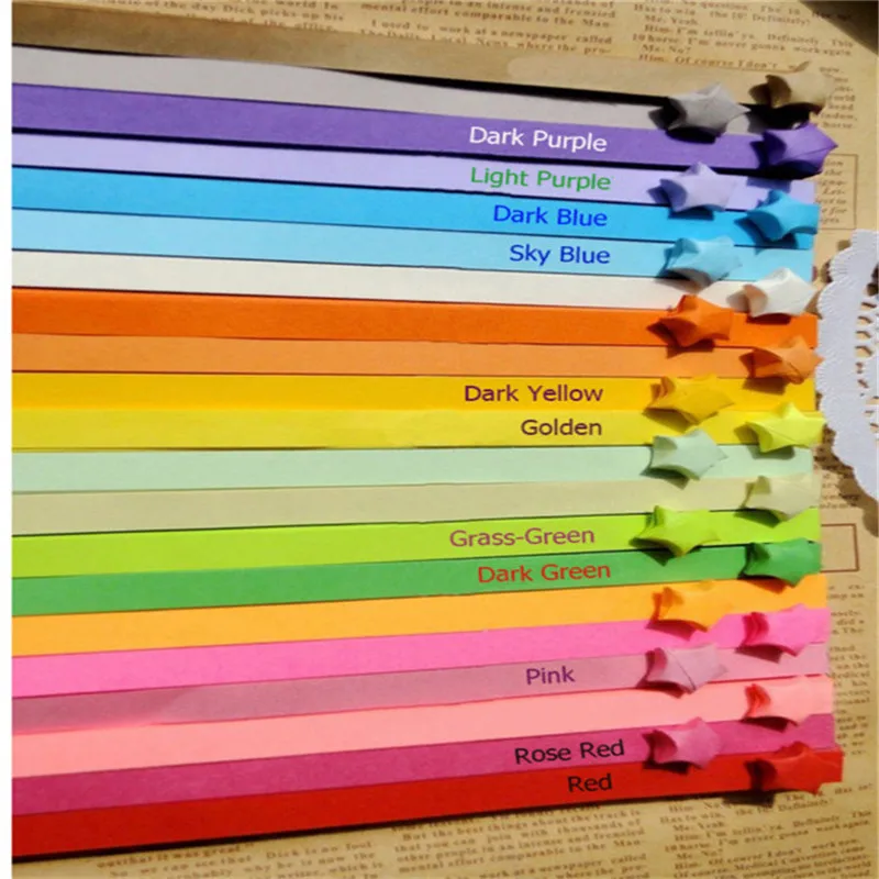11 цветов ручная работа оригами Счастливая звезда бумажные полоски радужные