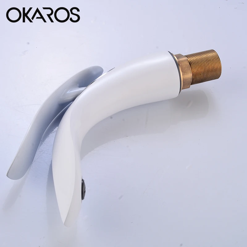 OKAROS смеситель для раковины Смеситель ванной из твердой латуни Белый Черный Хром
