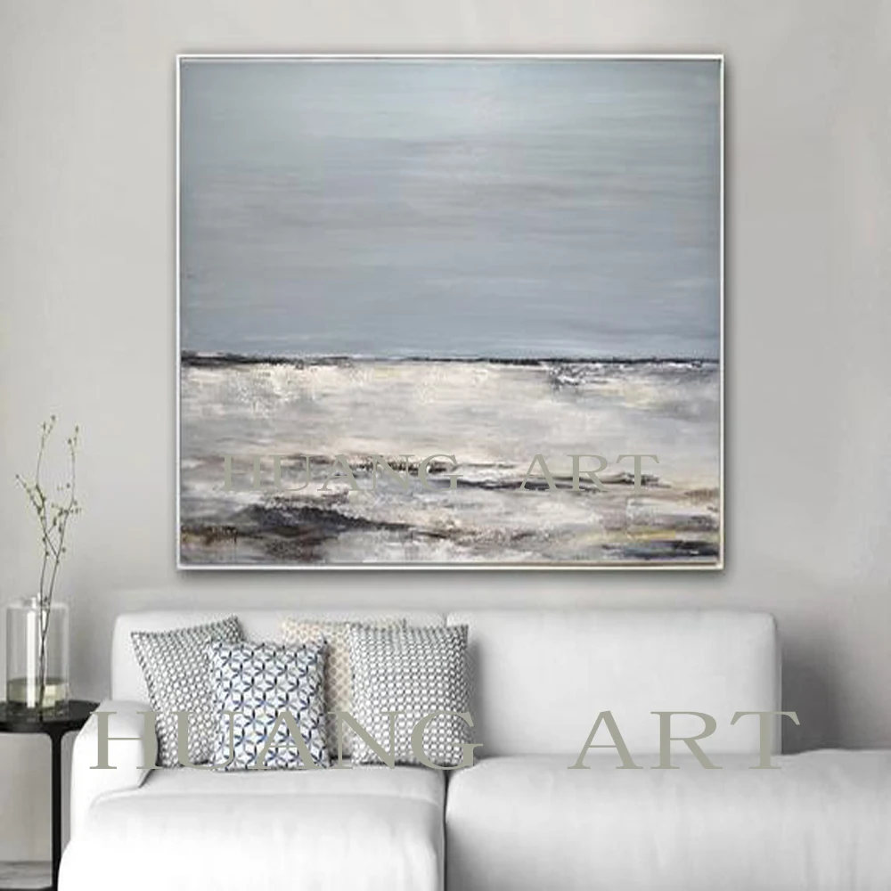 Современная Абстрактная Настенная картина с изображением лодки ручная роспись в