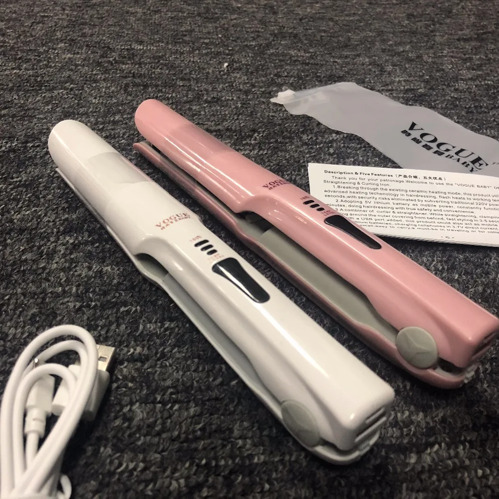 Беспроводной выпрямления волос Быстрый нагрев Flat Iron Керамика бигуди щипцы для