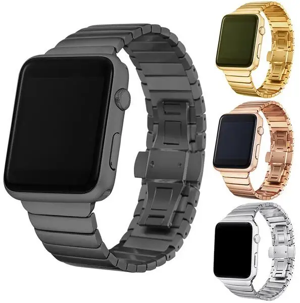 316L Stainless Steel Buckle Metal Strap for Apple Watch band 38mm 42mm iwatch Series 4 3 2 1 40mm 44mm series 5 | Наручные часы