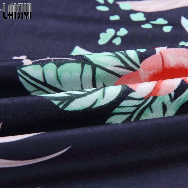 

LAISIYI 2019 Summer Fashion Printed Pants Women Loose Boho Beach Wear Wide Leg Pants High Waist Trousers With Pockets ASPA20221