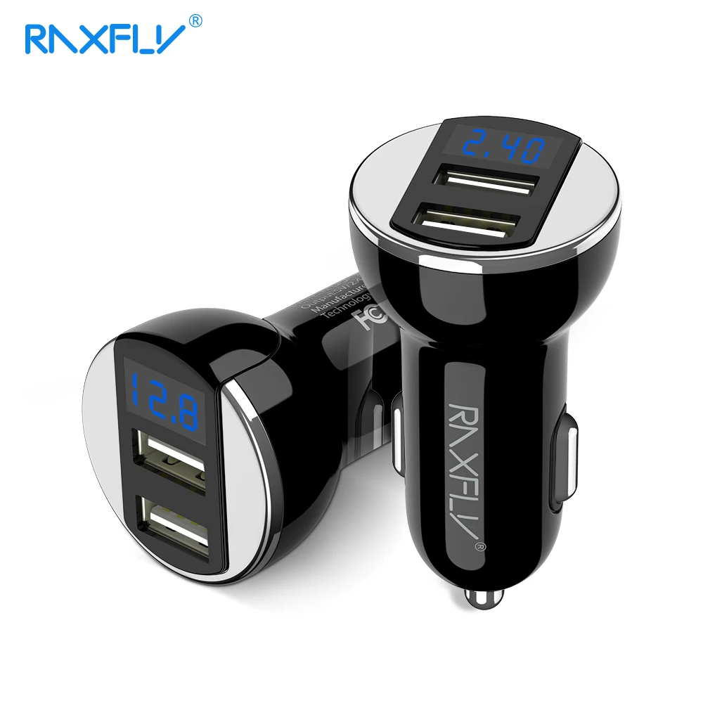 Автомобильное зарядное устройство RAXFLY с двумя usb-портами для iPhone 7 8 Plus X XS Max XR