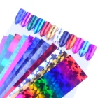 Набор переводных наклеек для ногтевого дизайна, 12 листов, с градиентным изображением звездного неба