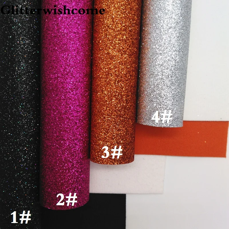 Glitterwishcome 21X29 см A4 Размеры виниловые обои для банты тонких блестящая кожаная ткань винил для банты, GM238A