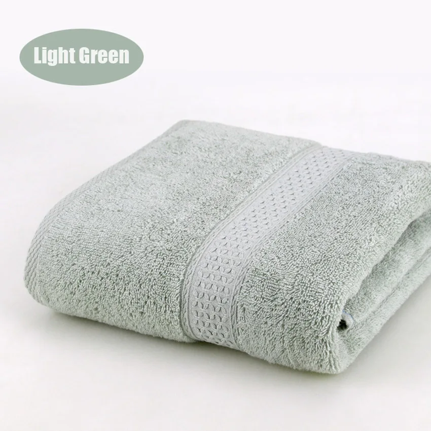 Light Green Супер абсорбирующее большое полотенце из чистого хлопка, банное полотенце 70*140, плотное мягкое полотенце для ванной комнаты, удобное пляжное полотенце, 15 цветов - Цвет: Light Green