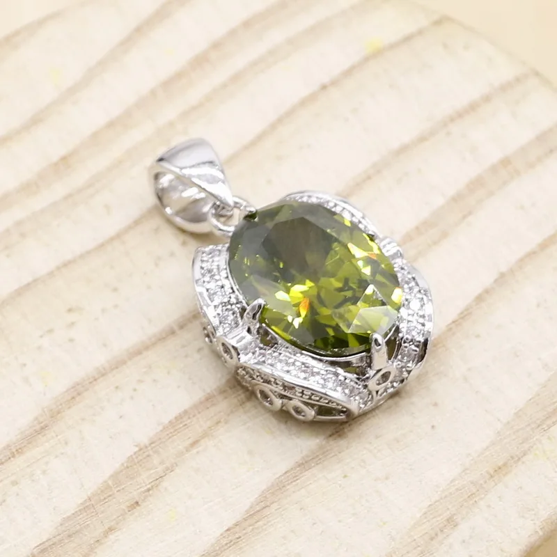 Овальные оливковые зеленые синие красные камни серебряный цвет ожерелье кулон