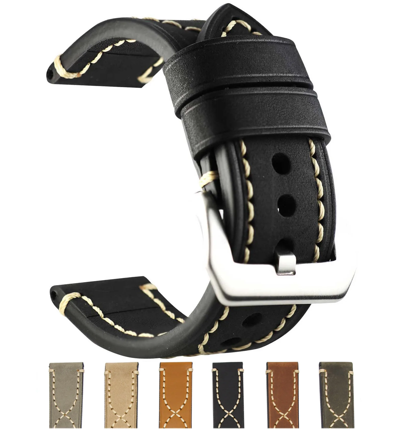 Ремешок ZLIMSN из коровьей кожи для часов винтажный удлиненный Большой браслет
