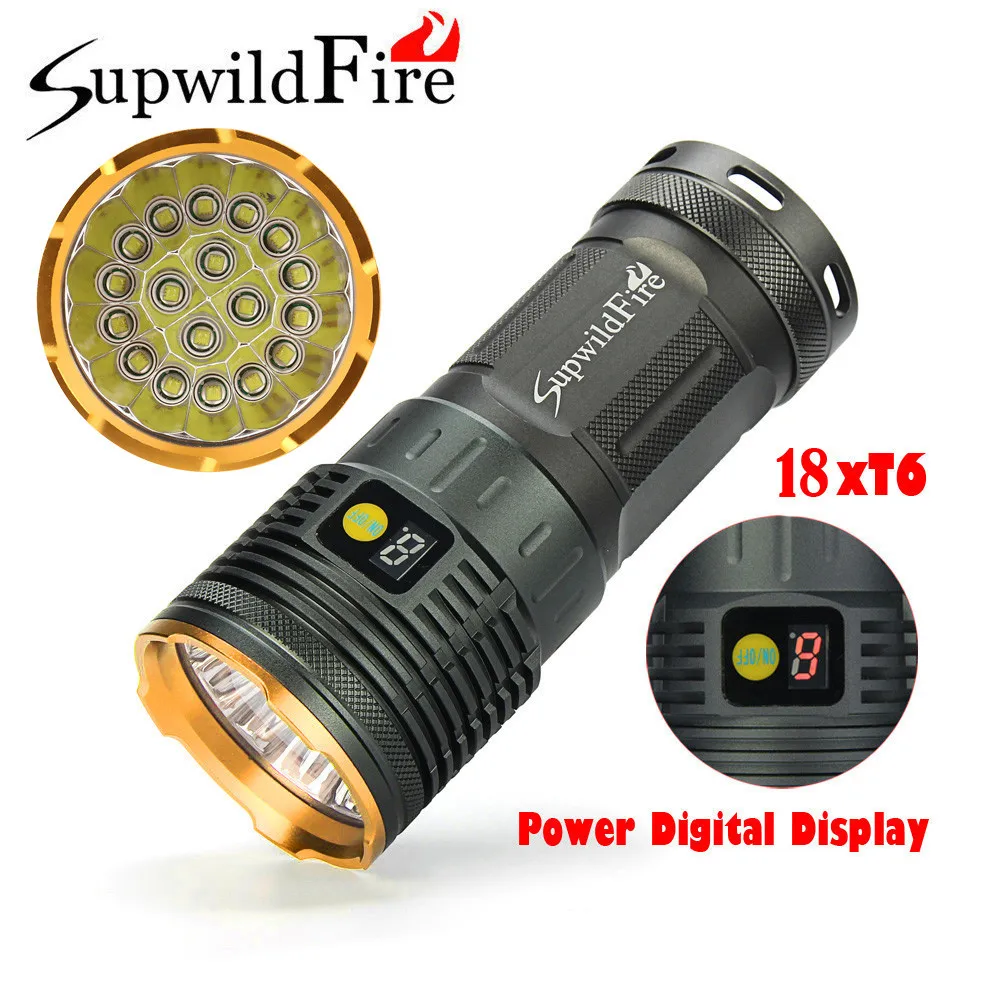 ISHOWTIENDA Supwildfire 18 x XM-L T6 светодиодный Мощность цифровой Дисплей Охота фонарик крепкий и прочный достаточно долго u# G30