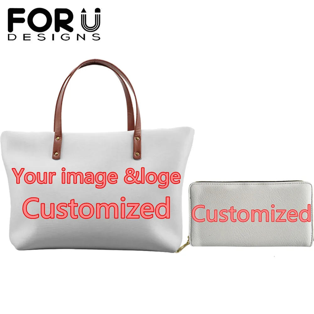 

FORUDESIGNS, Женский кошелек с индивидуальным рисунком или логотипом, кошелек с 3D принтом, сумки на плечо, повседневные женские сумки, большие сум...