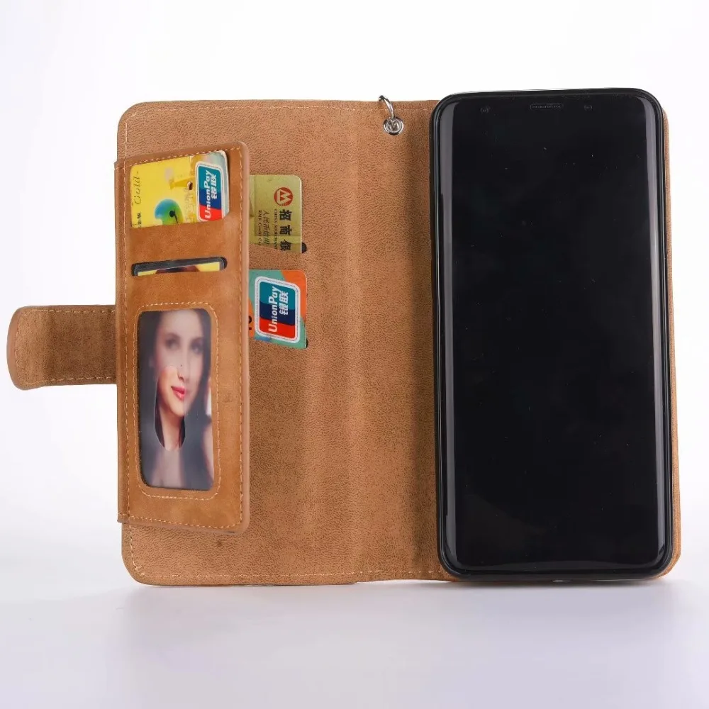 CBL 2 в 1 кошелек на молнии кожаный чехол для Samsung Note 9 8 S9 S8 S10 Plus телефона J3 J5 J7 A3 A5 2017