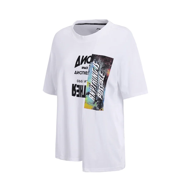 Li-Ning женские модные футболки свободного кроя, 50% хлопок, 50% модал, пэчворк, подкладка, удобные спортивные майки AHSN084 WTS1405