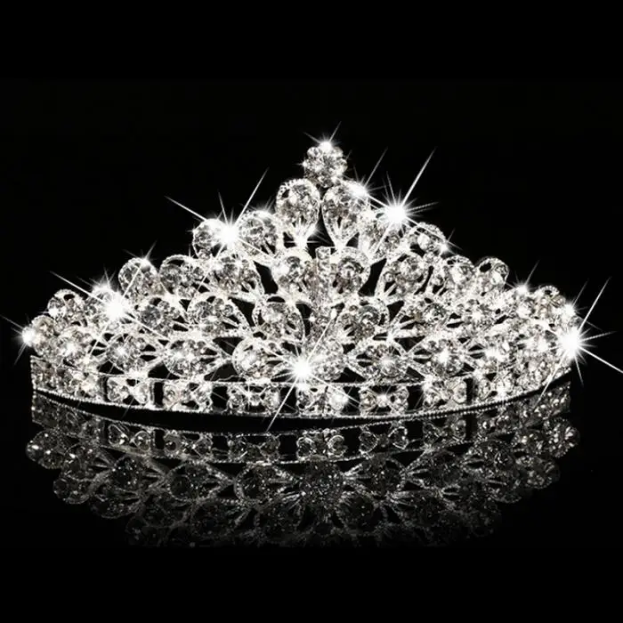 Gorgeous Tiaras And Crown Queen Diadem Shiny Crystal Rhinestone Crown Wedding Bride Princess Tiara Headband Women Hair jewelry