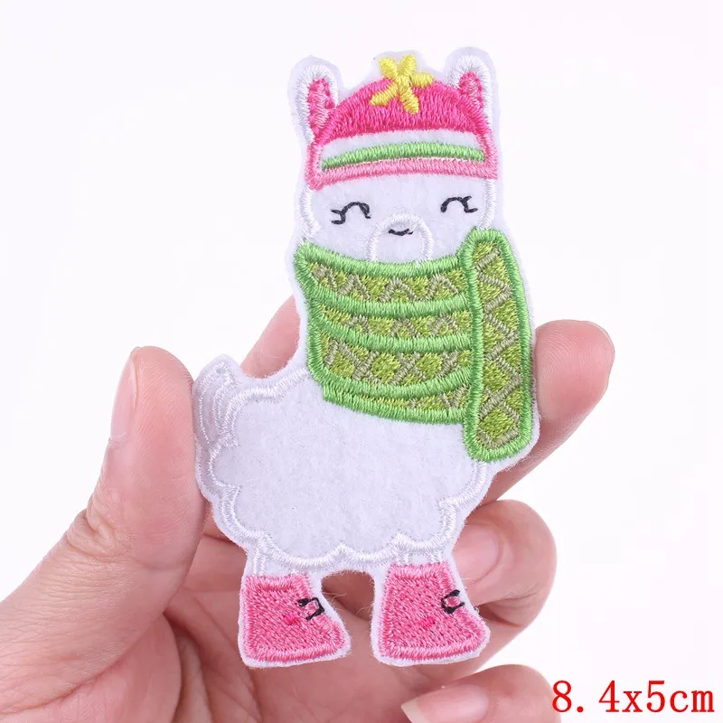 Prajna DIY железные нашивки мультфильм милый из альпаки овечий вышитые нашивки ткань для футболок патч наклейки для аппликаций на одежду в полоску