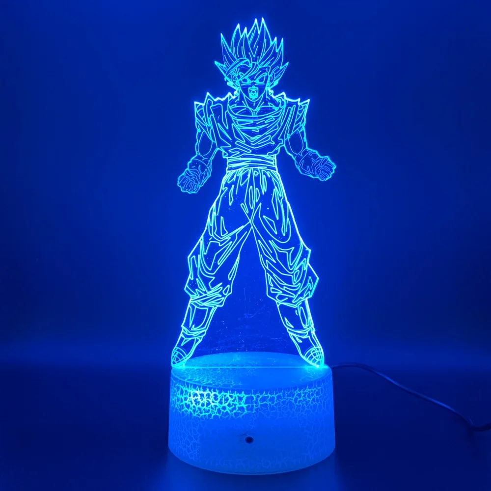 3D лампа Dragon Ball Z Goku фигурка Вегета ночник для детской спальни Декор Luminaria лучший подарок на день рождения для ребенка светодиодный ночник