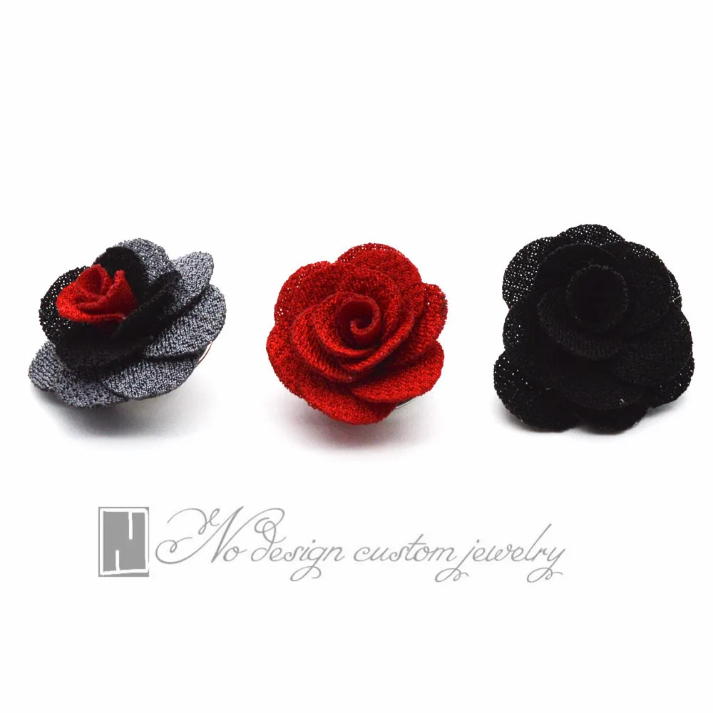 Красный ручной работы розы шелковые цветы кнопки ювелирные изделия для женщин