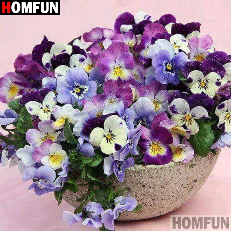 Картина из страз HOMFUN A17662 полная вышивка квадратные/круглые стразы цветочный
