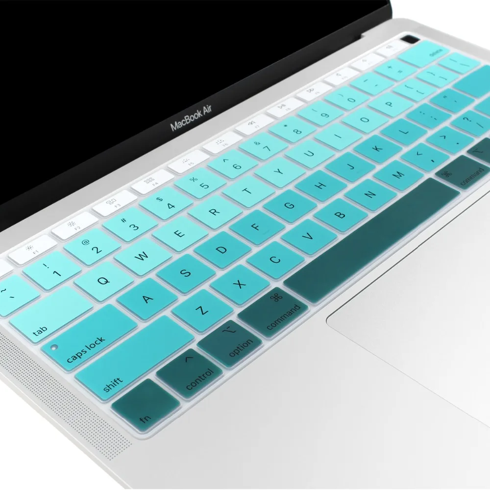 Американская версия, английская силиконовая клавиатура, чехол для MacBook Air 13 A1932 с сенсорным ID градиентом, цветная пленка для клавиатуры